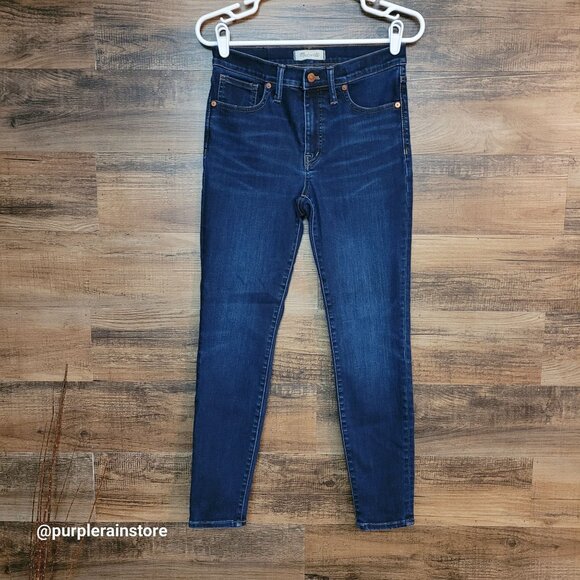 Madewell Jeans Size 28 Skinny 9" High Rise Tummy Control Larkspur Wash F8990 - Picture 1 of 13
